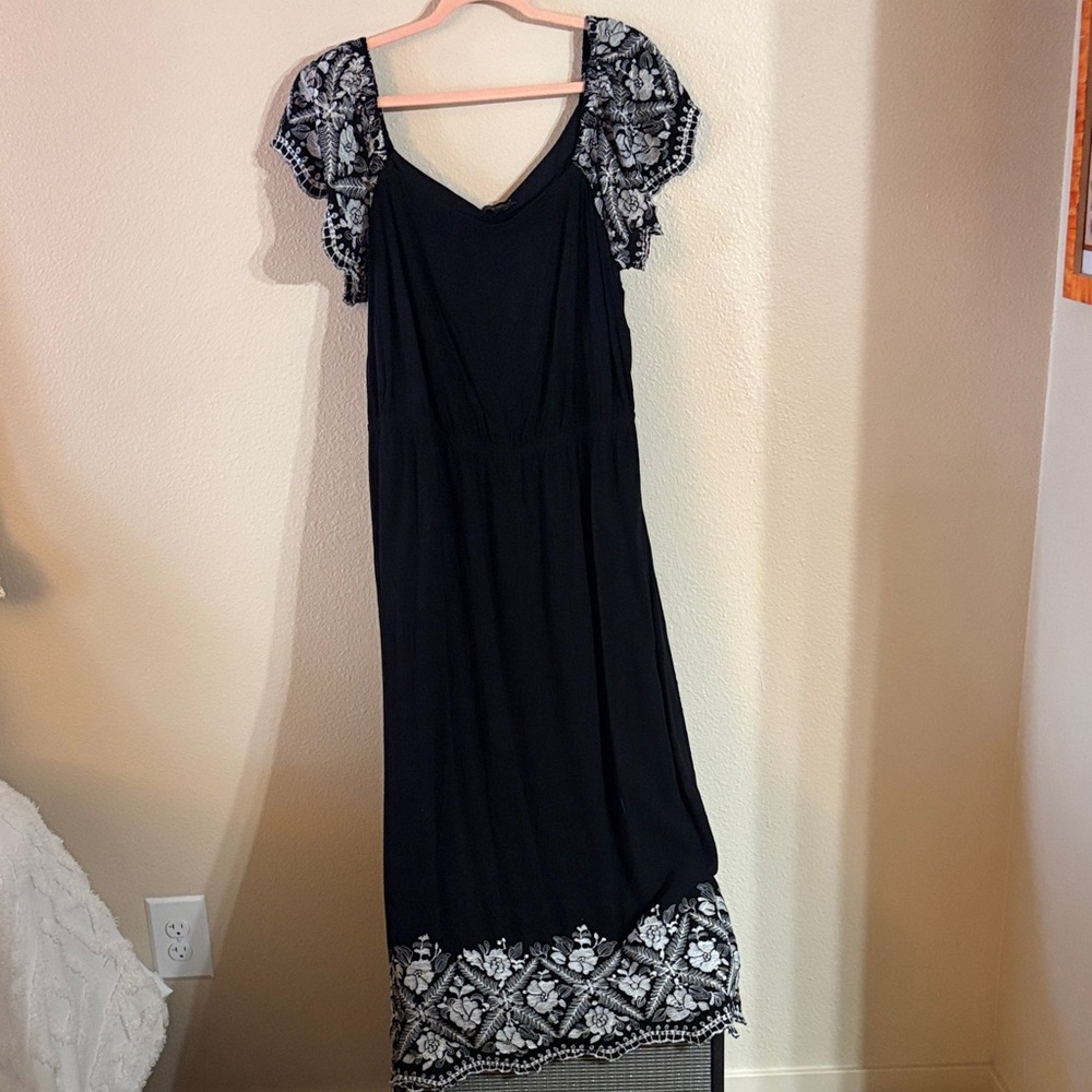 Lane Bryant embroidered off the shoulder maxi dress